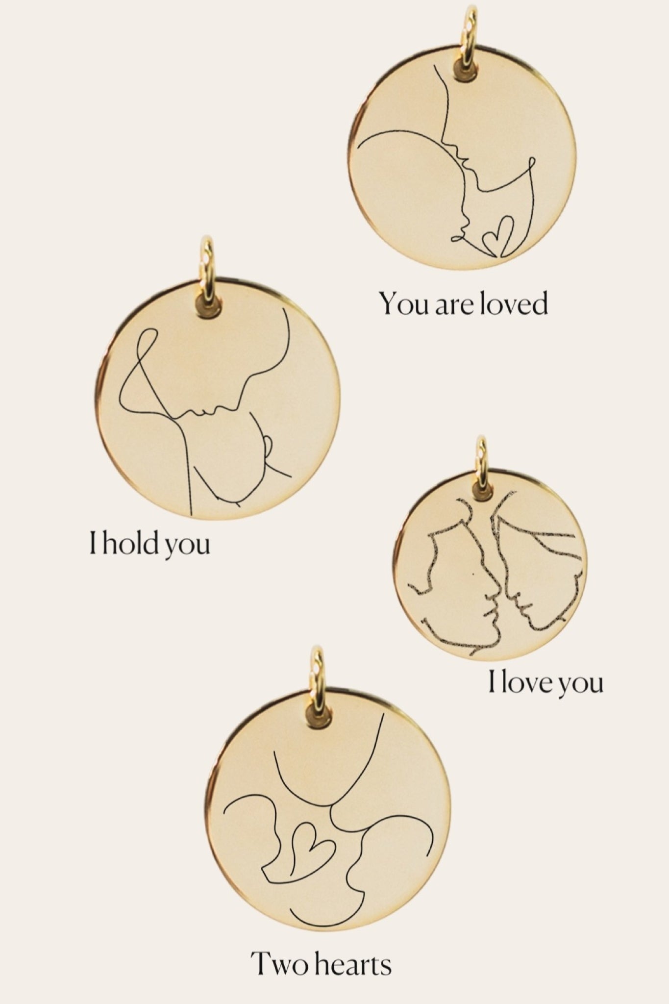 MEMORIES COLLECTION I KETTE mit Line Art Zeichnung I 8K GOLD