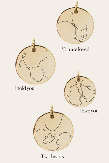 MEMORIES COLLECTION I KETTE mit Line Art Zeichnung I 8K GOLD
