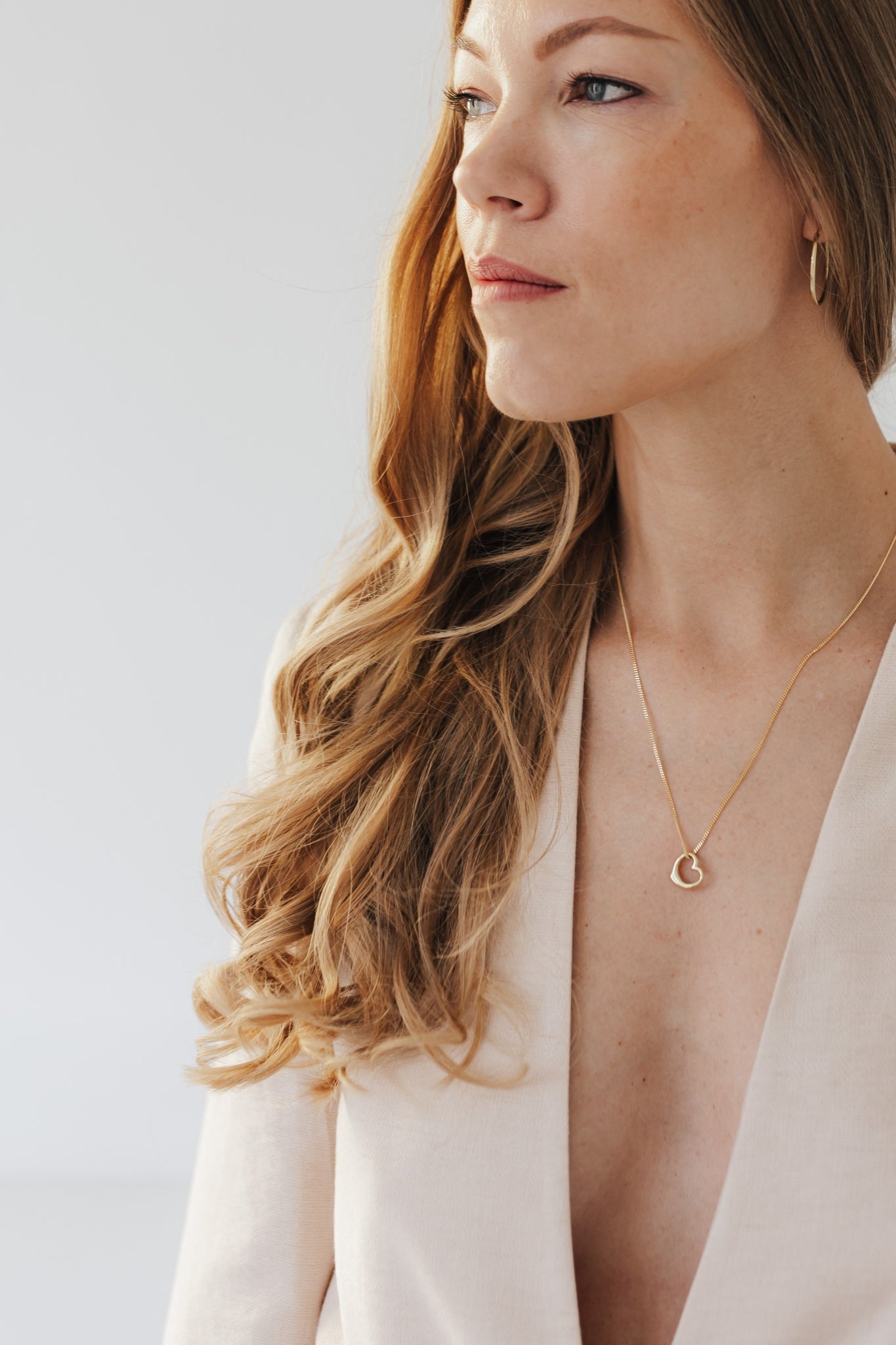BUBBLE LOVE I KETTE 8K GOLD Lang mit Bubble Herz als Anhänger