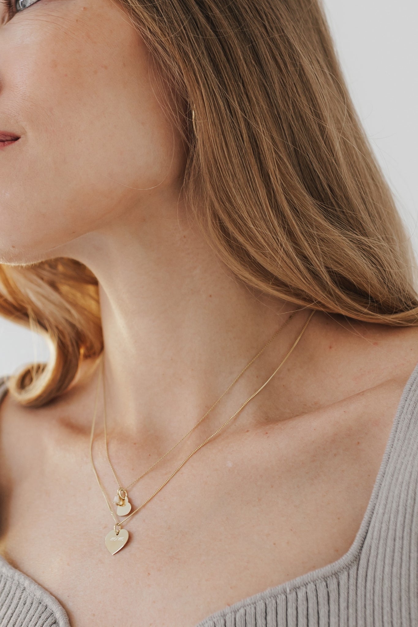 BIG LOVE I KETTE 8K GOLD Mittellang mit großem Herz