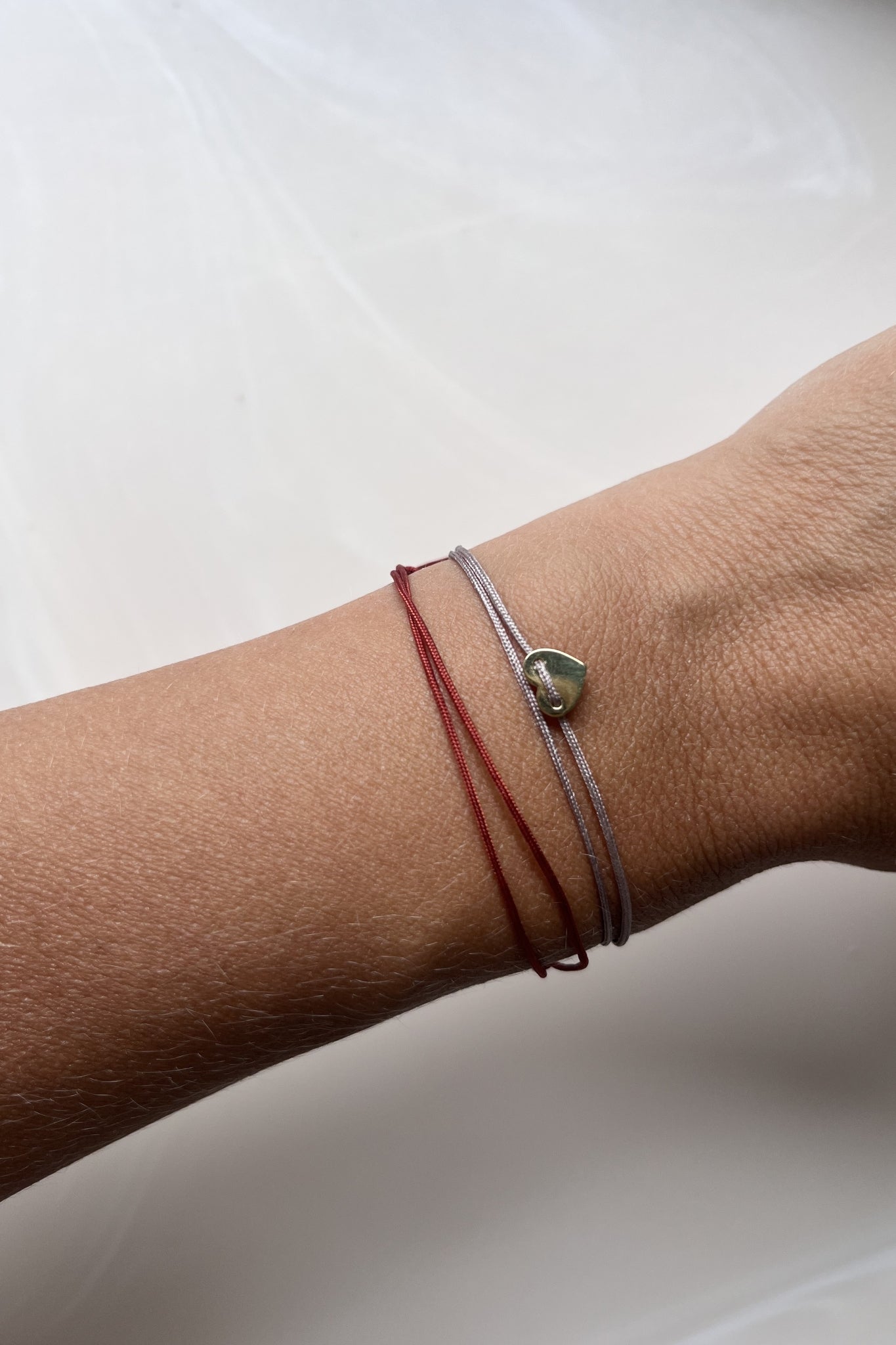 MYLOVE I STOFFARMBAND mit Herz als Anhänger I 8K GOLD