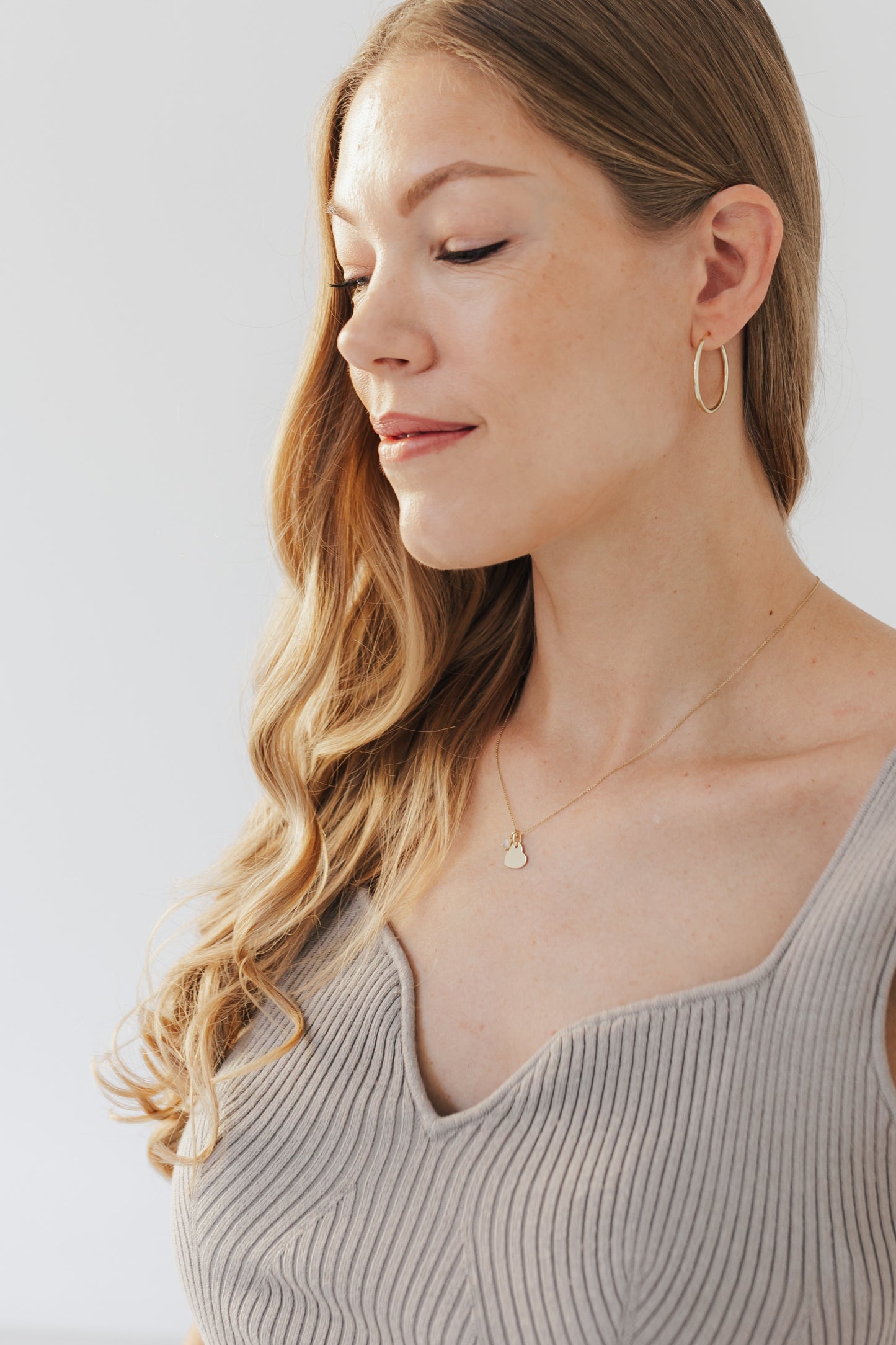 LOVE MORE I KETTE 8K GOLD Mittellang, sehr fein mit Herz in 10 mm und Geburtsstein