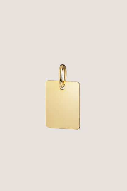 EINZELNER RECHTECKIGER ANHÄNGER mit der Silhouette einer Frau I 8 K GOLD