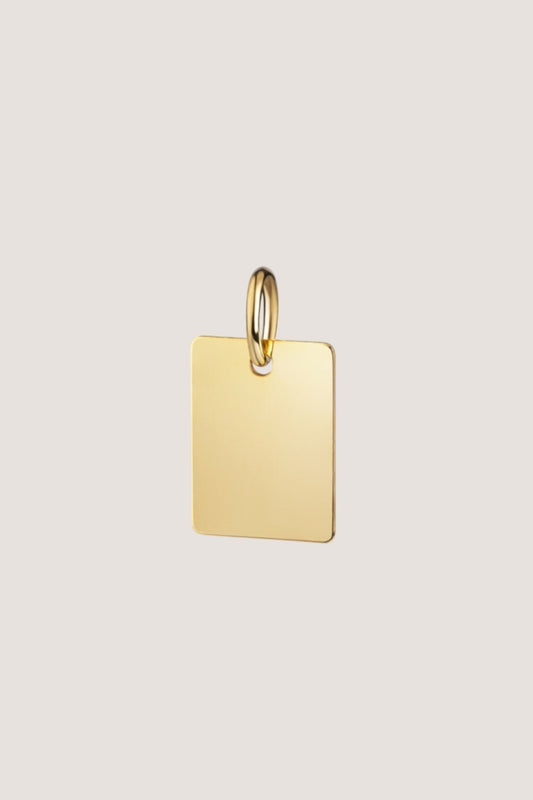 EINZELNER RECHTECKIGER ANHÄNGER mit der Silhouette einer Frau I 8 K GOLD