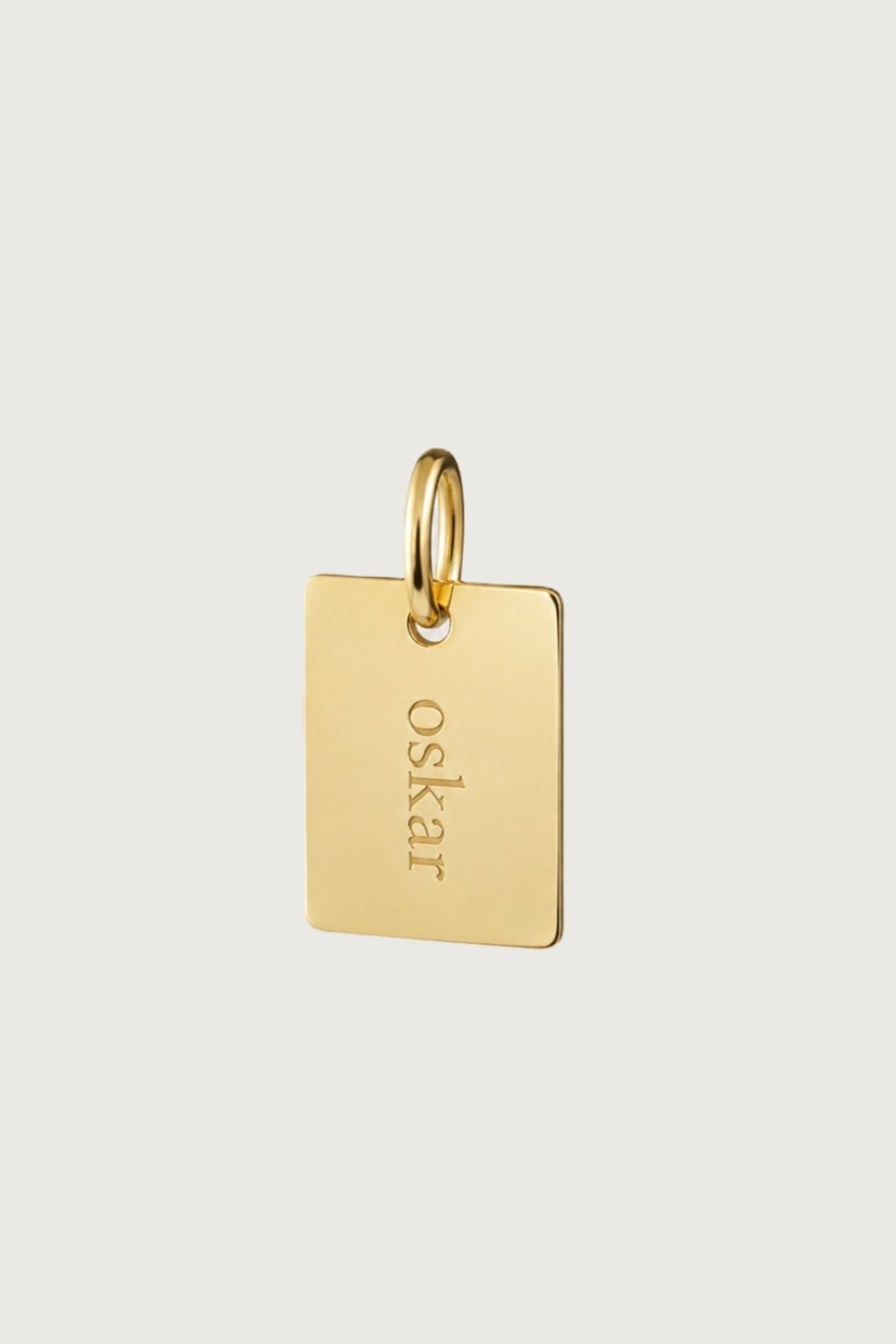EINZELNER RECHTECKIGER ANHÄNGER I VERGOLDET - 8K GOLD