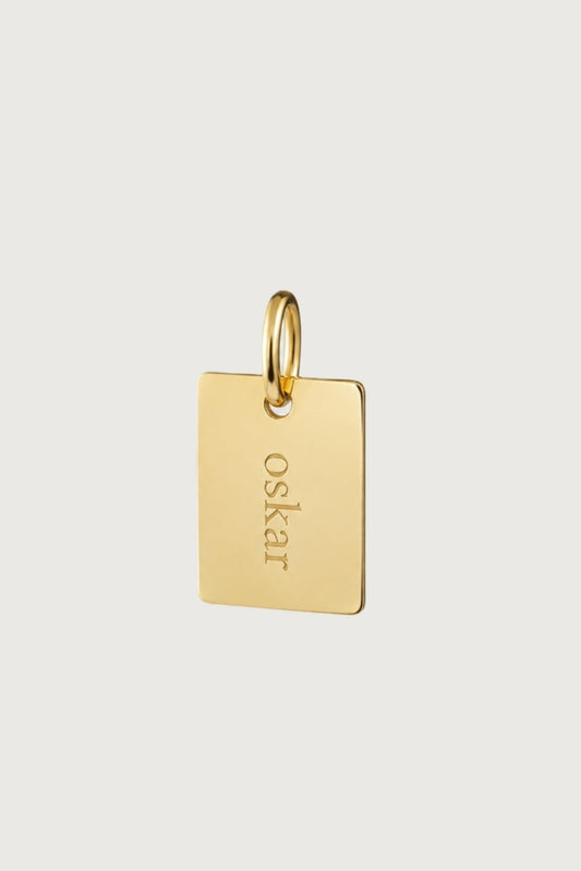 EINZELNER RECHTECKIGER ANHÄNGER I VERGOLDET - 8K GOLD