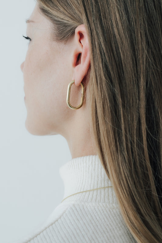 RECTANGULAR BOLD HOOPS I CREOLE länglich