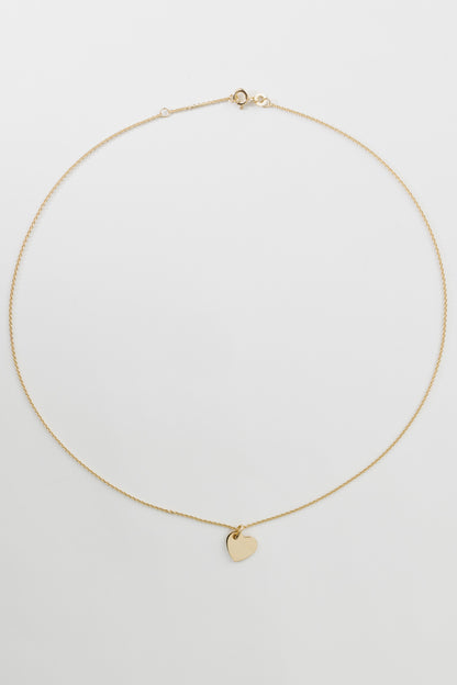 LOVE I KETTE 8K GOLD Mittellang, filigran mit Herz in 10 mm