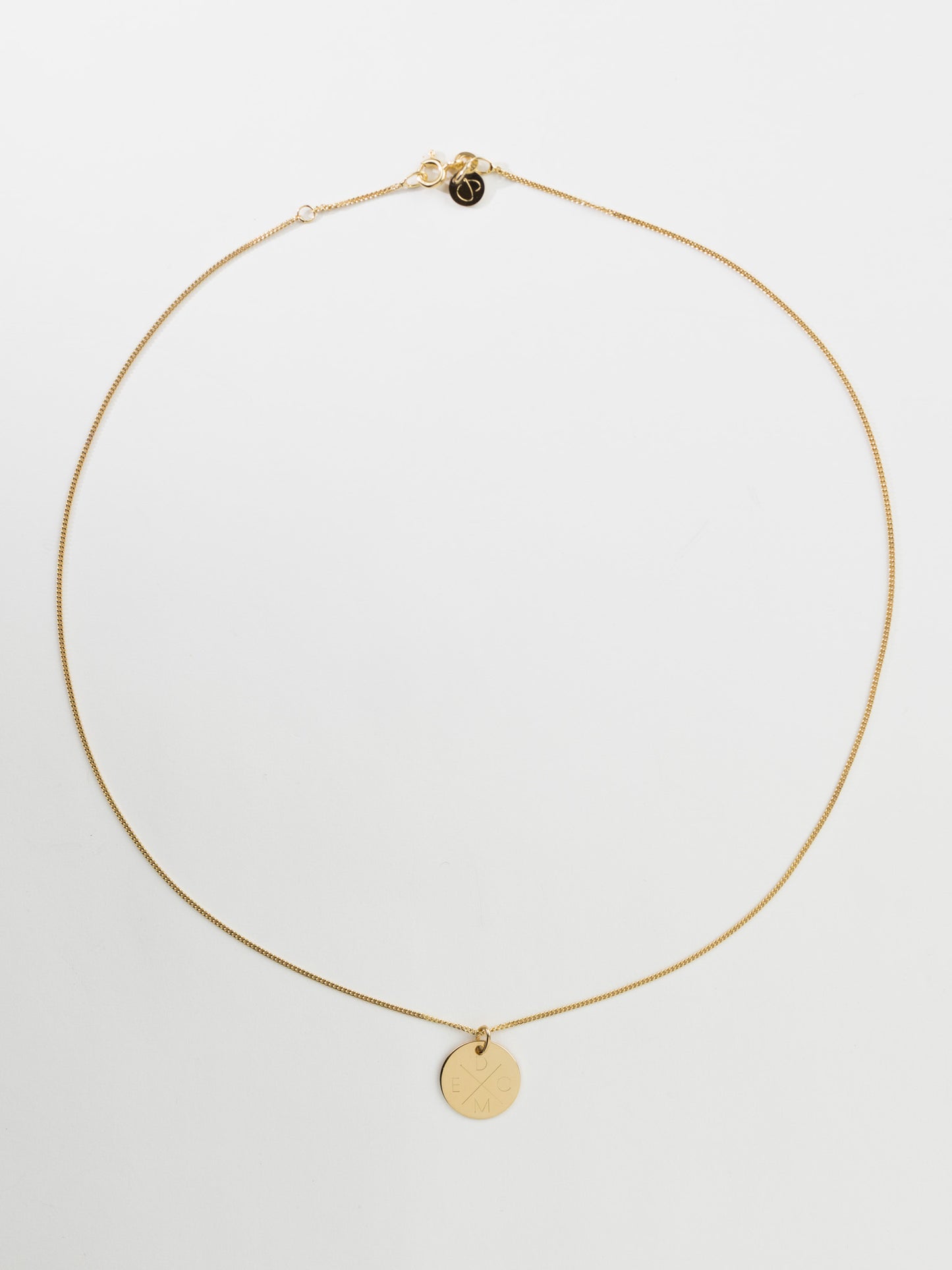 GLOW I KETTE 8K GOLD Mittellang, filigran mit mittelgroßem Plättchen in 14 mm