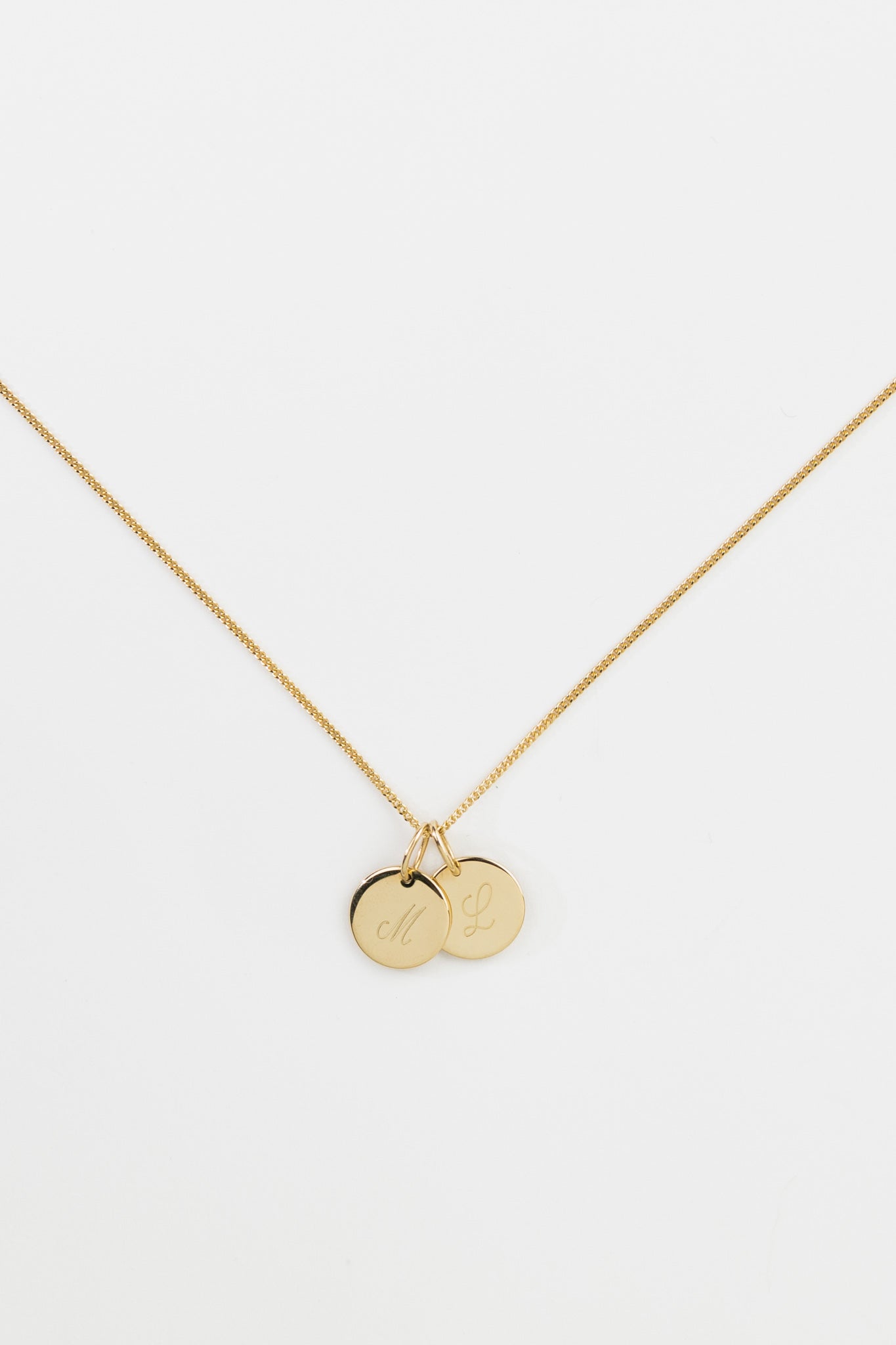 GROWTH I KETTE 8K GOLD Kurz, filigran mit zwei kleinen Plättchen in 10 mm