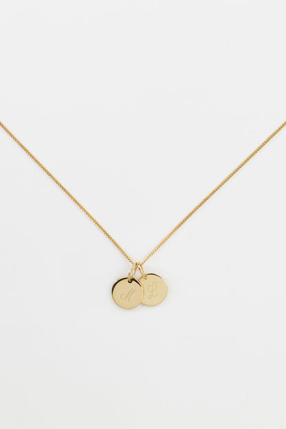 GROWTH I KETTE 8K GOLD Kurz, filigran mit zwei kleinen Plättchen in 10 mm