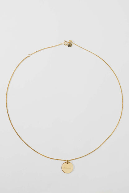 GRACE I KETTE 8K GOLD Lang, filigran mit großem Plättchen in 16 mm