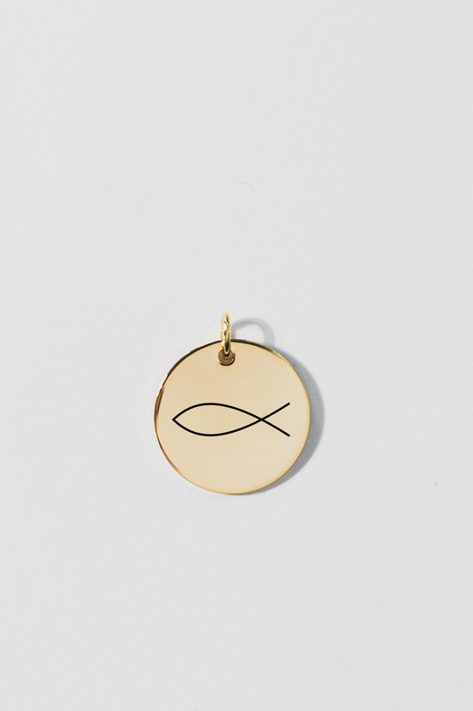 EINZELNES PLÄTTCHEN I 8K GOLD I MIT SYMBOL