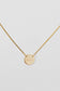 EMBRACE I KETTE 8K GOLD Lang, filigran mit eingefasstem Plättchen in 14 mm