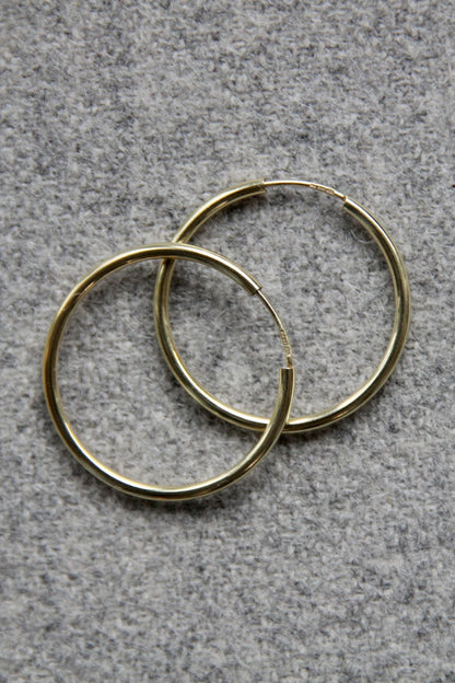 BASIC HOOP I OHRRING 8K GOLD groß, 30 mm