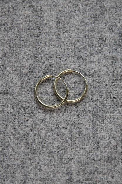BASIC HOOP I OHRRING 8K GOLD mittel, 15 mm