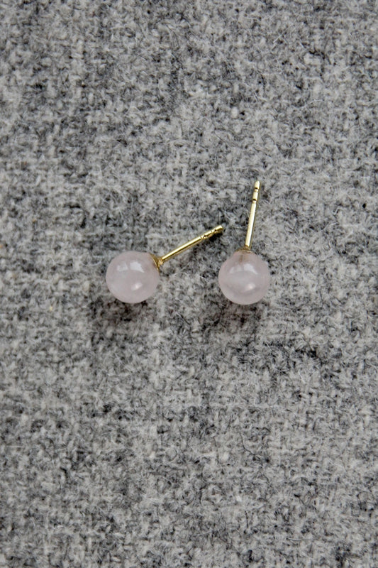 ROSE STUDS I OHRSTECKER MIT ROSENQUARZ 8K GOLD